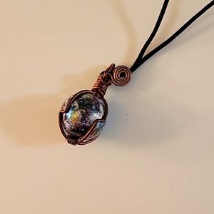 Handmade glass bead necklace (never worn)